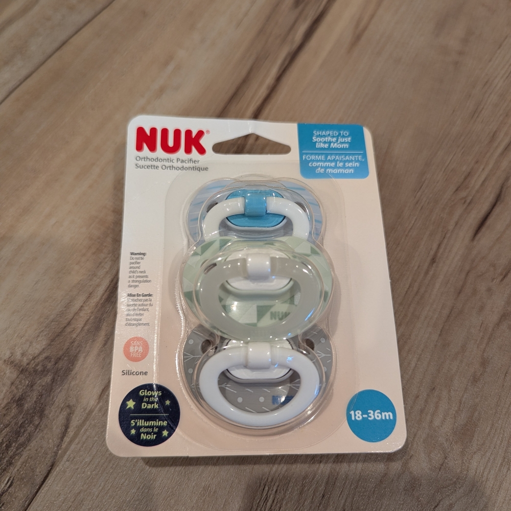 Orthodontic Pacifier Set - Blue, Green, Gray